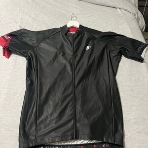 Hincapie Black Cycling Jersey with Red Accents